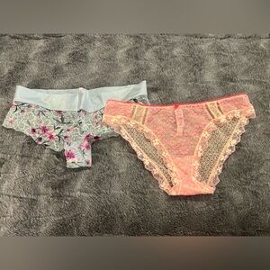 NWT Victoria's Secret Blue and Pink Lace Panties